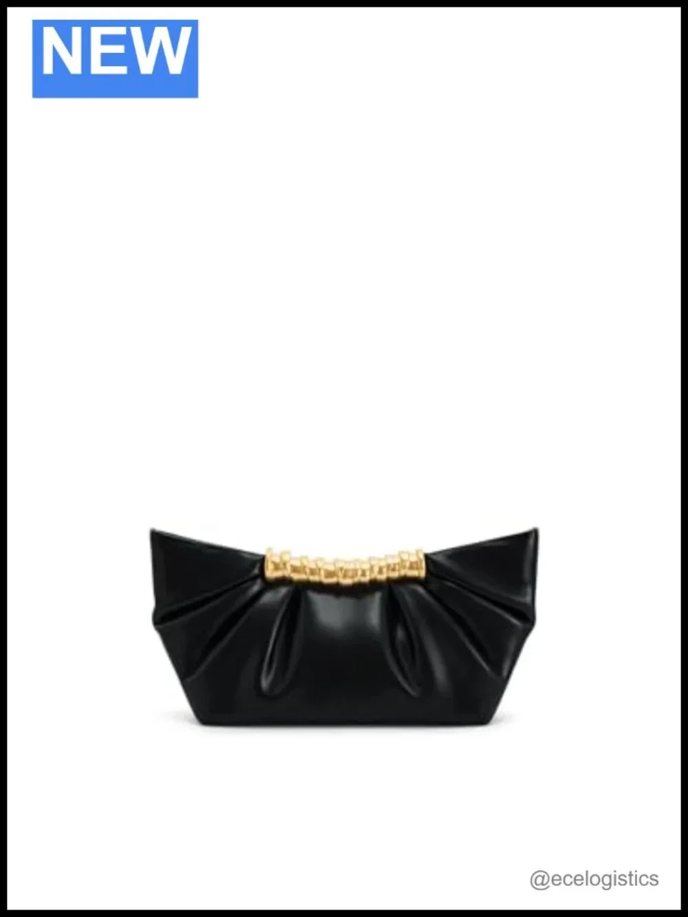 Vegan Leather Gold Hardware Clutch Crossbody Detachable Strap
